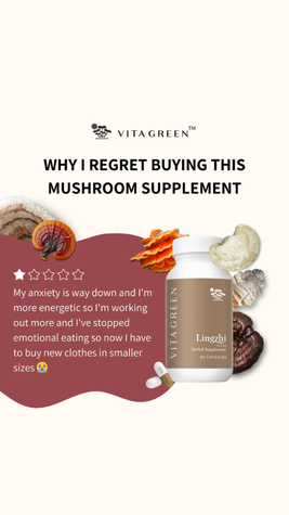 E-commerce Review ad for mushroom supplement