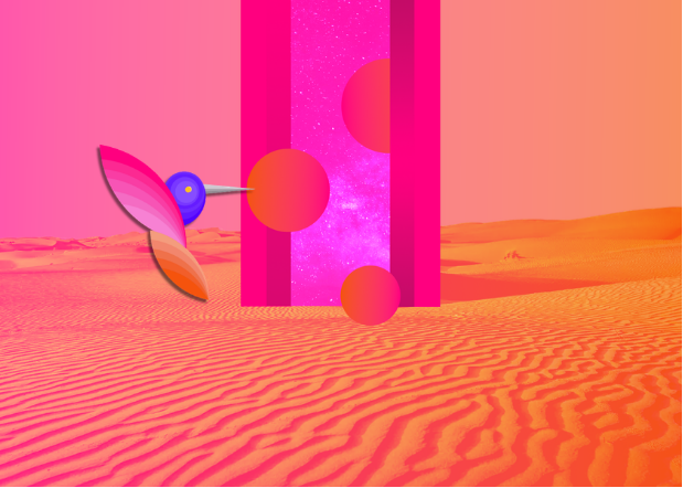 Digital Art for Ad Agency - Photoshop & Illustrator. Floating Door